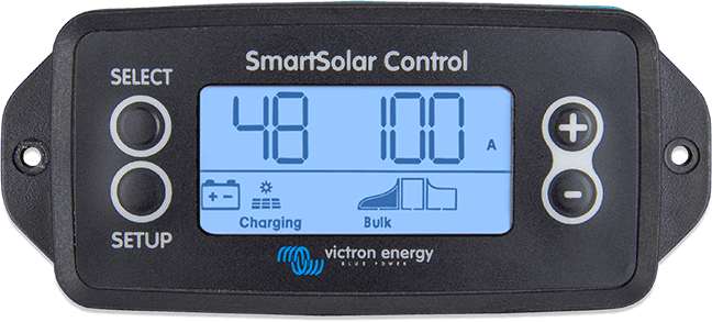 A SmartSolar Control vezérlőegység kijelzője