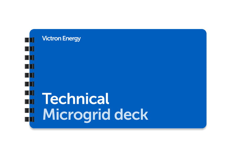 Kék gyűrűsmappa „Technical Microgrid deck” felirattal